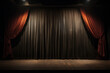 Grimdark stage curtains, downstage and main valance of theatre