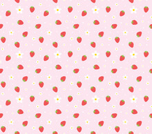 Strawberry Pattern Background For Design. Colorful Background.