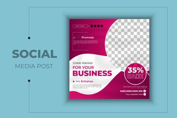 Corporate business social media post design template. social media post deisgn.