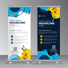 Wall Mural - multi color roll up banner template, roll up banner desing with geometric background, vertical banne