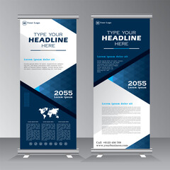 Wall Mural - roll up banner design for your business, pull up banner, x banner, welcome standees, blue color vert