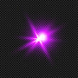 Vector purple lens flare transparent isolated