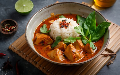 Wall Mural - Capture the essence of Massaman Curry in a mouthwatering food photography shot Generative AI