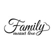 © Arman Design - Family Means Love SVG, Family Quote Lettering, and Hand-drawn typography poster. Lettering T-shirt design