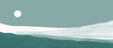 Fototapeta Zachód słońca - Mid century modern minimalist art print. Abstract mountain contemporary aesthetic backgrounds landscapes. vector illustrations