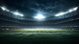 Fototapeta Sport - American football in stadium at night with spotlight
