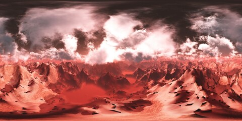 Wall Mural - mars, hdri, environment map , round panorama, spherical panorama, equidistant projection, 360 high r