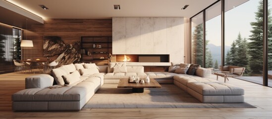 Wall Mural - Luxurious home showcases stunning living area.