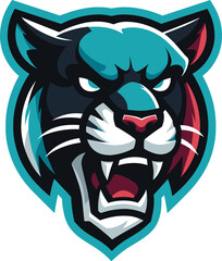 Wall Mural - Panther logo. Roaring panther. Image of a black panther head. Panther head mascot , Panther head vector , Panther head mascot logo 