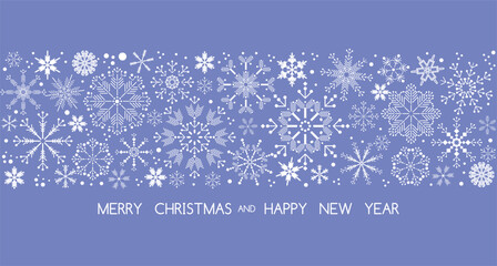 Wall Mural - Merry Christmas and Happy New Year holiday design Snowflakes template  background for home decor, christmas market, cover, greeting card, web banner,  gift element Vector icon flat illustration