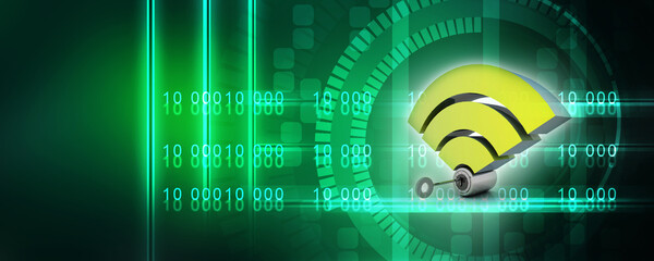 Poster - 3d illustration technology WiFi lock
