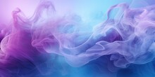 Mist Texture. Color Smoke. Paint Water Mix. Mysterious Storm Sky. Blue Purple Glowing Fog Cloud Wave Abstract Art Background With Free Space.