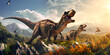 Majestic Prehistoric Brachiosaurus in Natural Habitat created with Generative AI technology, Dinosaur stands in prehistoric environment. Photorealistic. Diplodocus Dinosaur in a whimsical 