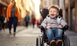 A Young Child in a Wheelchair Enjoying the Outdoors