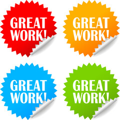 Canvas Print - Great work vector sticker