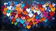 A vibrant mural depicting love and unity on a city street wall.