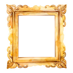 Wall Mural - antique square gold frame watercolor