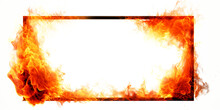 Burning Fire Flames Frame Border Transparent Texture Isolated