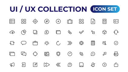 Poster - ui ux icon set, user interface iconset collection.