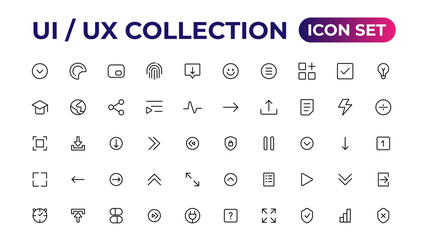 Poster - ui ux icon set, user interface iconset collection.