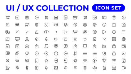 Poster - ui ux icon set, user interface iconset collection.