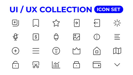 Poster - ui ux icon set, user interface iconset collection.