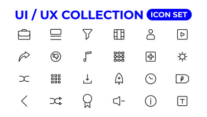 Poster - ui ux icon set, user interface iconset collection.
