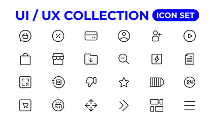 Poster - ui ux icon set, user interface iconset collection.