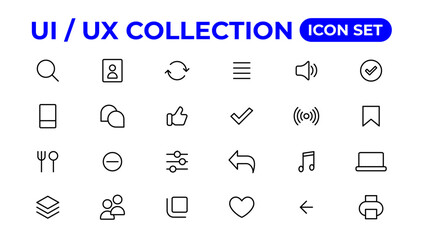 Poster - ui ux icon set, user interface iconset collection.