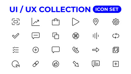 Poster - ui ux icon set, user interface iconset collection.