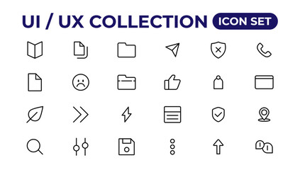 Poster - ui ux icon set, user interface iconset collection.