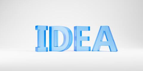 Poster - glass word idea over white background