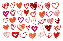 Vector Isolated Hand Drawn Heart Doddles