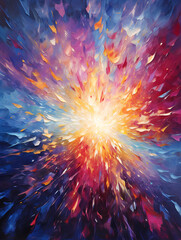 surge of space energy. oil painting in impressionism style.