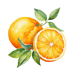 Sticker - oranges with leaves