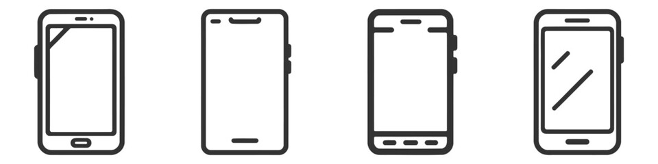 Poster - Smartphone with blank white screen isolated on white background. icon set, pack, collection vector illustration