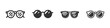 Eye glasses editable stroke outline icon set, pack, collection isolated on white background flat vector illustration.
