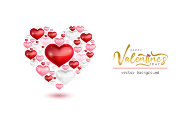Wall Mural - Beautiful Happy Valentine's Day background. vector illustration