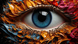 Fototapeta  - 3d photo of a eye of the world and amazing design wallpaper made with generative AI