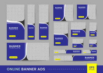 online banner ads sets for online business promotion