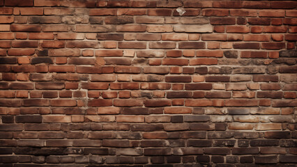  An old textured wall made of red bricks