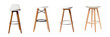 © Mr. PNG - Stool set - White Stool - White chair - Isolated Transparent PNG