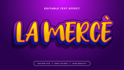 Poster - Yellow and purple violet la merce 3d editable text effect - font style