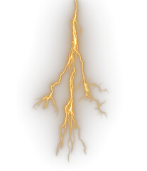 Poster - Isolated lightning grow spectacular stormy cutout on transparent backgrounds 3d render png
