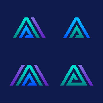 Letter A Logo, Set of Simple and Solid Letter marks for Letter A