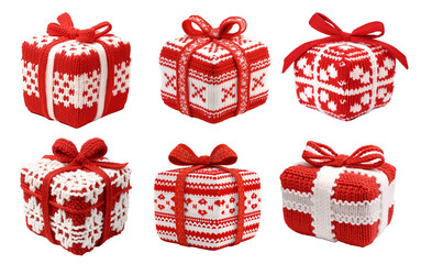 Wall Mural - Set of Christmas knitted boxes