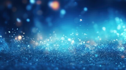 Aufkleber - Abstract background of dark blue particles and soft blurred glow.