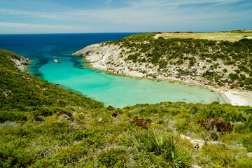 La spiaggia di Cala Lunga. Isola di Sant'Antioco. Sardegna, Italia