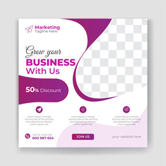 Wall Mural - Business promotion social media post design template