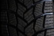 Studless snow tire close-up macro shot landscape